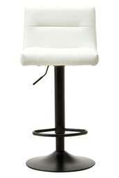 Orsina Comfortable White Leather Effect Bar Stool, Leather Upholstered Bar Stool, Luxurious Modern Bar Stool