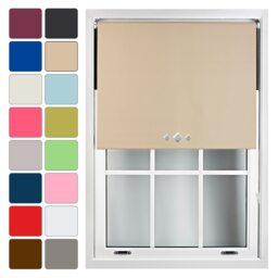 FURNISHED Blackout Roller Blinds with Triple Diamond Eyelets Cut to Size Easy Fit Window Shade - (W)90cm x (L)165cm Brown Cappuccino (W) 90cm x (L) 165cm