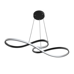 ValueLights Infinity Matte Black Loop Bar LED Ceiling Light Black