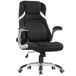 Vinsetto Fabric Office Desk Chair w/ Adjustable Height Tilt Function Black