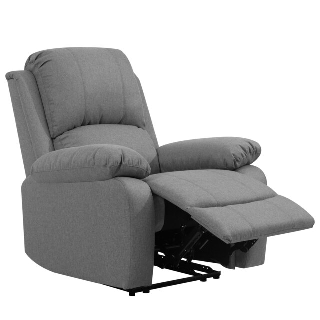 Fabric Reclining Arm Chair In Light Grey