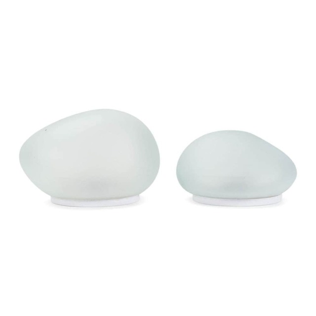 ValueLights 2 Pack Solar Powered Outdoor Garden Glass Pebble Lights Clear