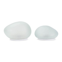 ValueLights 2 Pack Solar Powered Outdoor Garden Glass Pebble Lights Clear