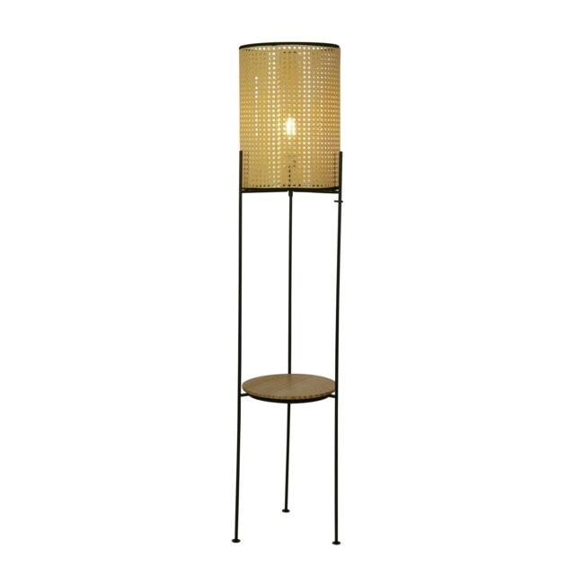 RATTAN CANE SPACE SAVING FLOOR LAMP
