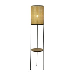 RATTAN CANE SPACE SAVING FLOOR LAMP