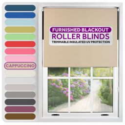 Blackout Roller Blind 170cm Wide x 165cm Long Brown Cappuccino