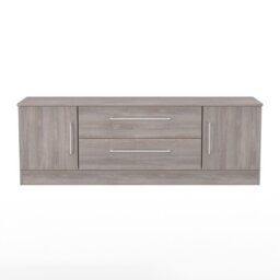 Gloucester 2 Door 2 Drawer Wide TV Unit in Grey Oak (Ready Assembled) Grey Grey Oak