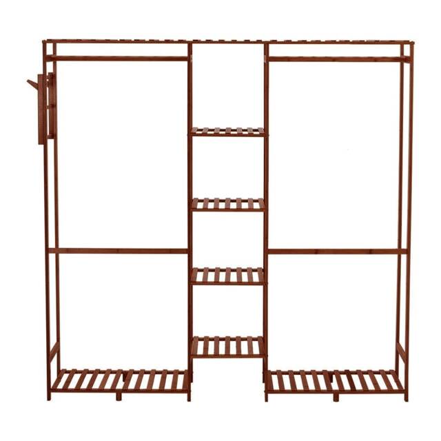 Living and Home Urban & Rustic Clothes Rack with Hooks - 153cm W x 30cm D x 146.5cm H Multi One Size