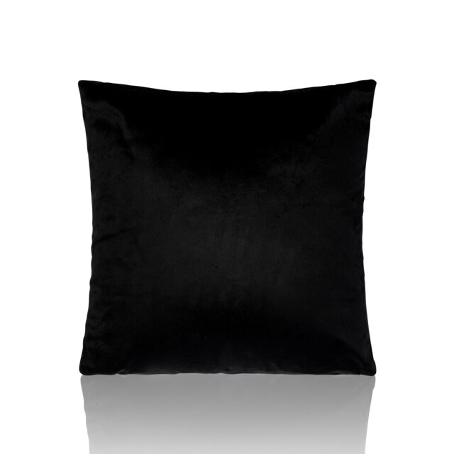Plain Velvet 45cm x 45cm Black Cushion Set of 4 Black 45cm x 45cm x 10cm 4