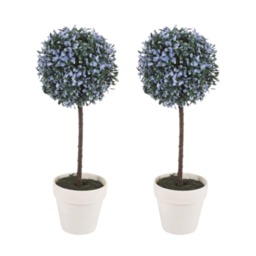 27cm Decorative Artificial Ball Plant -1-2 Pack Blue Blue & Set of 2 2