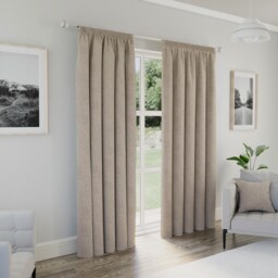 Enhanced Living Dallas Blackout Thermal Natural Curtains with 3 inch Tape Top Header (PAIR) - 66x54 inch (168x137cm) Brown Natural 2