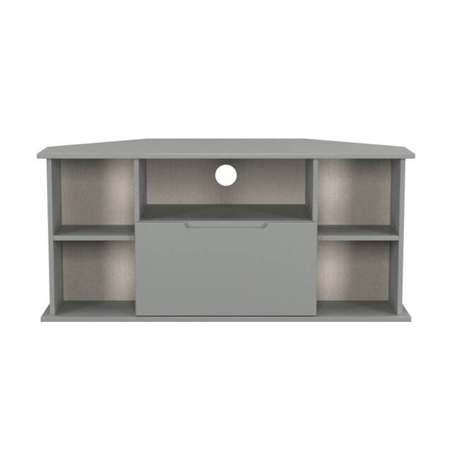 Lucca Corner TV Stand in Dusk Grey (Ready Assembled) Grey Dusk Grey