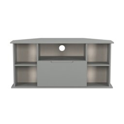 Lucca Corner TV Stand in Dusk Grey (Ready Assembled) Grey Dusk Grey