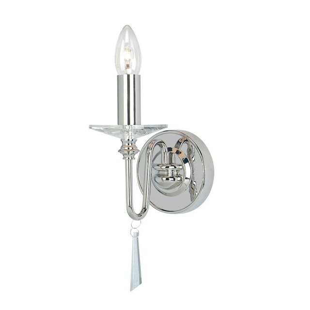 Finsbury Park 1 Light Indoor Candle Wall Light Polished Nickel - Shade Not Included, E14