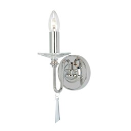 Finsbury Park 1 Light Indoor Candle Wall Light Polished Nickel - Shade Not Included, E14