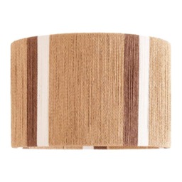 ValueLights Erica Natural Rattan Stripe Ceiling Shade and Bulb