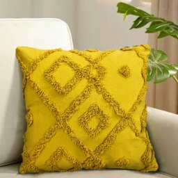 Shabby Chic Tuft Cushion - 43cm x 43cm Orange