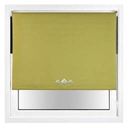 Blackout Roller Blind Diamond Eyelet Metal Fittings Green Green