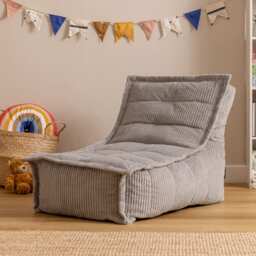 Icon Kids Dolce Jumbo Cord Lounger Bean Bag, Light Grey