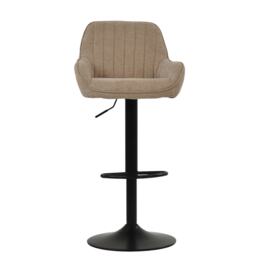 Lakeland Furniture Bronx Fawn Brown Fabric Black Adjustable Base 1 Bar Stool