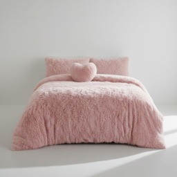Super Fluffy Duvet Cover Ultra Soft, Cloud-Like Comfort Snug Sleep Pink Double