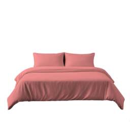 Microfibre Soft Touch Duvet Cover And Pillowcase/s Set Bed Linen Pink Pink Super King