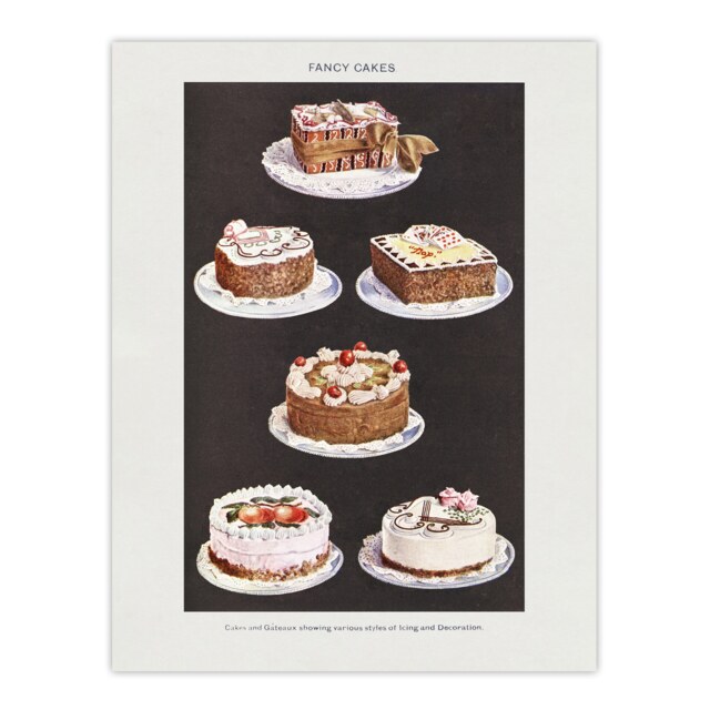"Fancy Cakes Mrs Beeton Household Management Huge Wall Art Poster Print 24X32"""