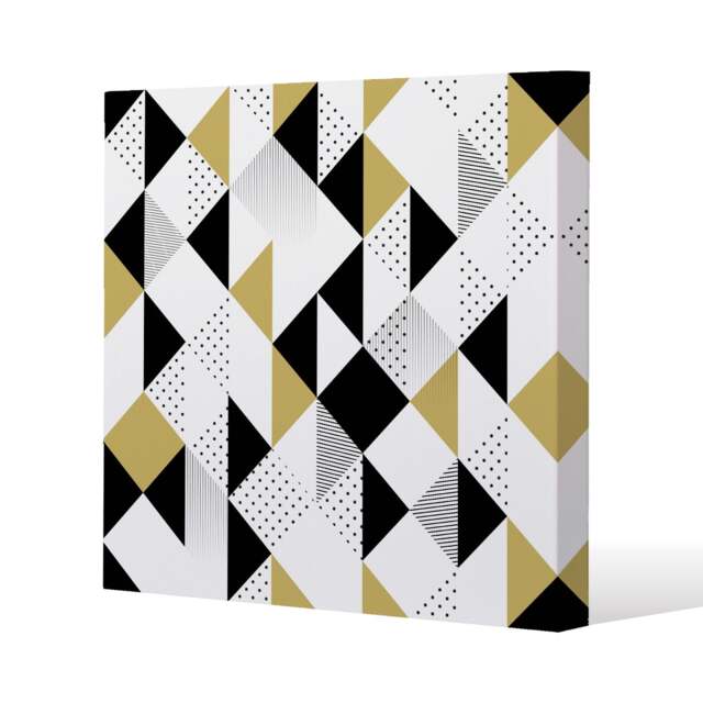 Gold & Black Geometric Triangles (Canvas Print) / 46 x 46 x 4cm Multi