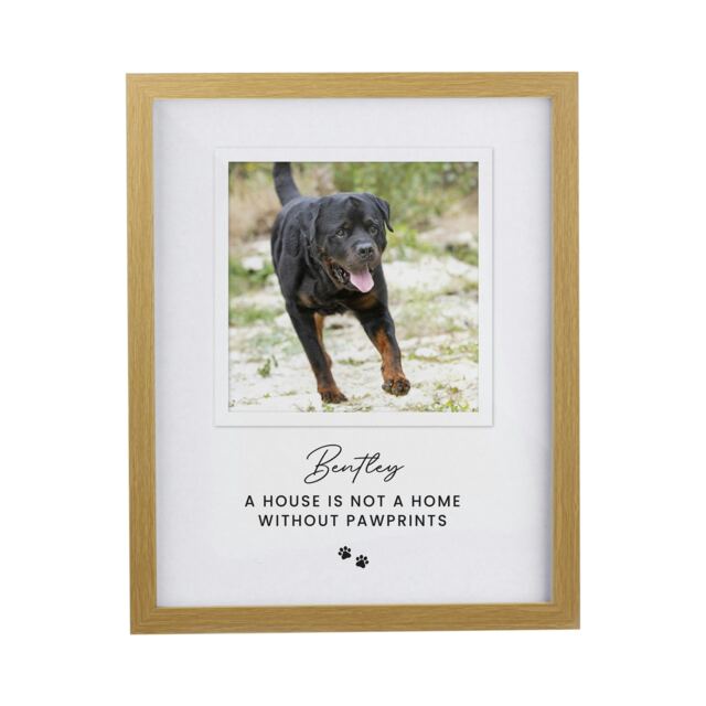 Personalised Pet Photo Upload Oak Framed Print Brown One Size