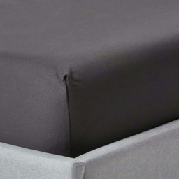 Homescapes Dark Charcoal Grey Egyptian Cotton Fitted Sheet 1000 TC, Double Grey Double