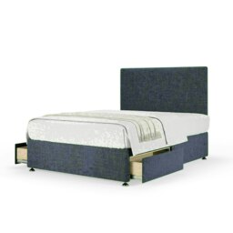 Midnight Linen 2 Drawer Divan Base and Valencia Headboard King Size