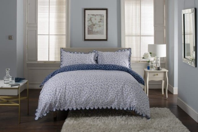 Ashling Garden Cotton Duvet Set Blue Single