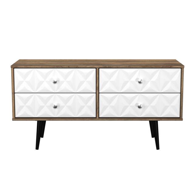 Toledo 4 Drawer Bed Box in White Matt & Vintage Oak (Ready Assembled) White White Matt & Vintage Oak