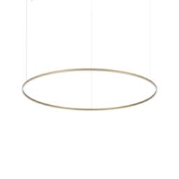 Oracle Slim 150cm Non Dim 3000K Round Integrated LED Pendant Ceiling Light Brass 9300lm