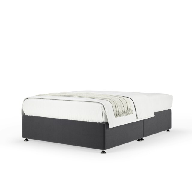 Signature Platinum 2000 Pocket Sprung Graphite Plush Velvet Divan Set Single