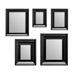 Judkins Black Frame 5pc Mirror Set Black