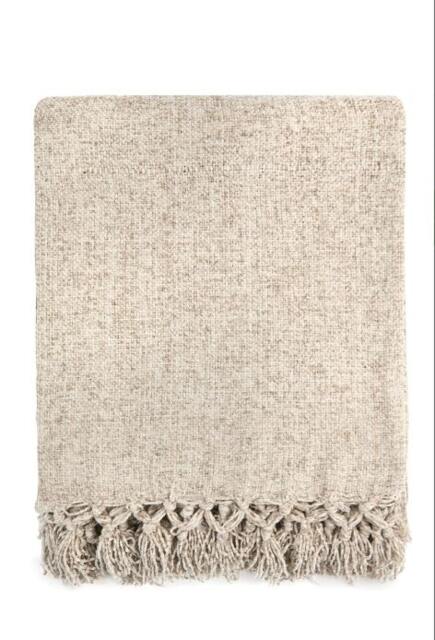 "Camilla Collection Chenille Throw in Dove Grey (60"" x 80"")"