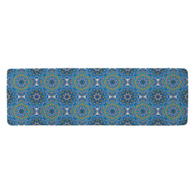 Floral And Geometric Embellished Tiles Runner Rug Multi