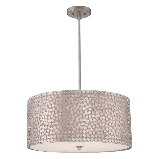 Confetti 4 Light Large Round Ceiling Pendant Old Silver, E27