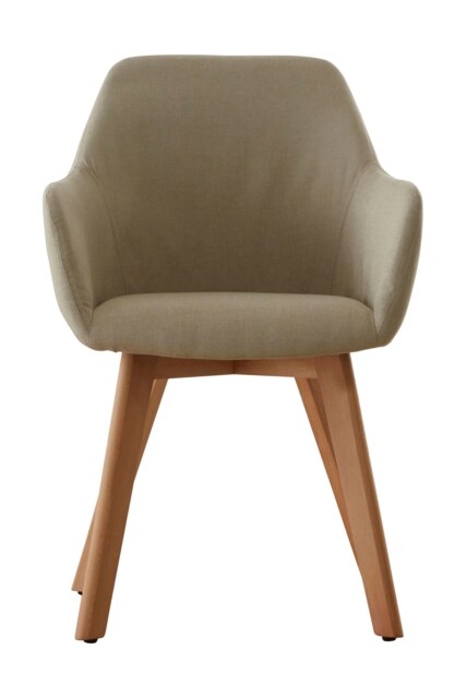 Interiors by Premier Stone Fabric Chair With Wood Legs, Backrest Dining Chair, Space-Saving Office Accent Chair