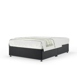 Graphite Plush Velvet No Drawer Divan Base Super King