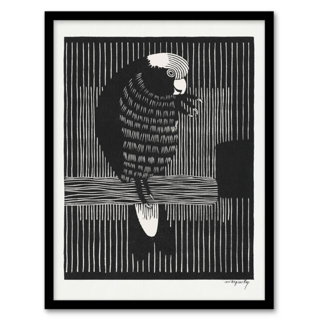 Samuel J De Mesquita Framed Wall Art Stylised Galah Cockatoo Bird Home Décor