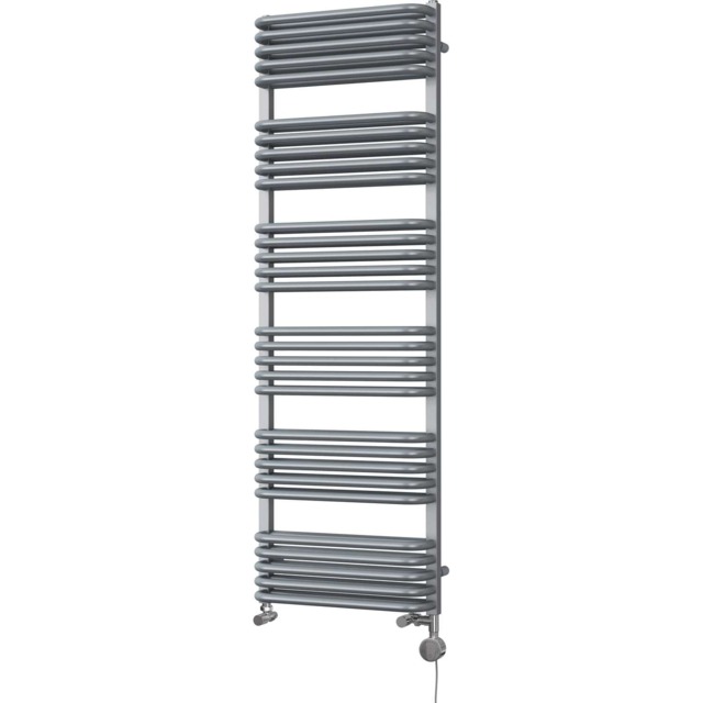 Crossmoor - Silver Dual Fuel Towel Rail H1533mm x W500mm Thermostatic