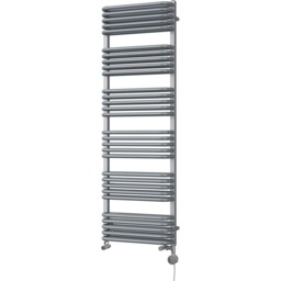 Crossmoor - Silver Dual Fuel Towel Rail H1533mm x W500mm Thermostatic