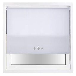 FURNISHED Daylight Trimmable Roller Blinds with Triple Diamond Eyelets and Metal Fittings White White (W) 150cm x (L) 165cm