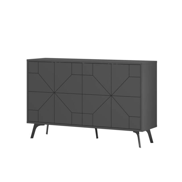 Decortie Dune Sideboard Cabinet 123cm Anthracite Grey
