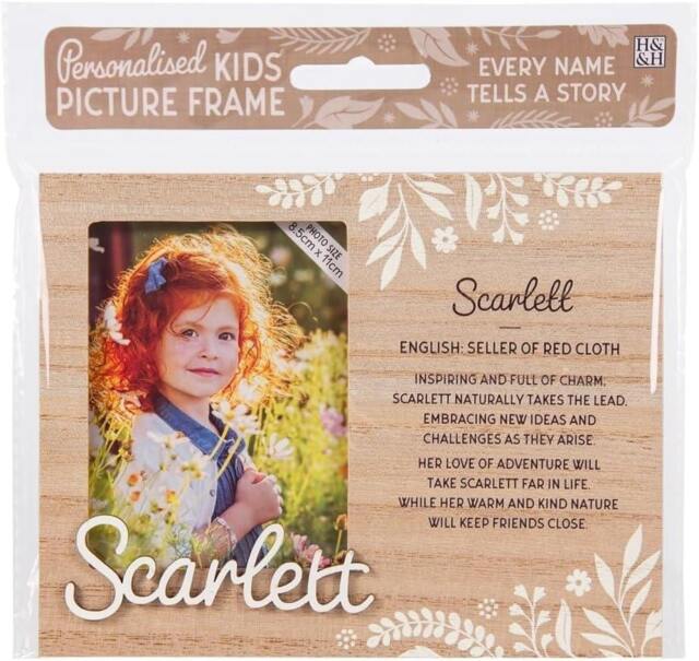 History & Heraldry Pre-Personalised Kids Wooden Picture Frame - Scarlett