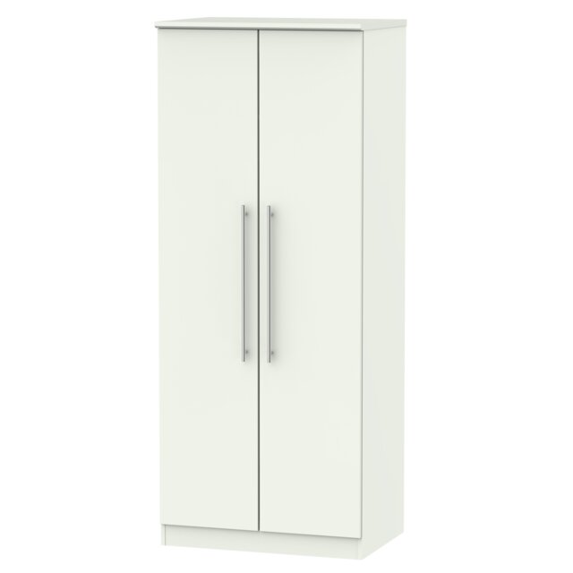 Carlton Double Wardrobe in Porcelain Matt (Ready Assembled) White Porcelain Matt