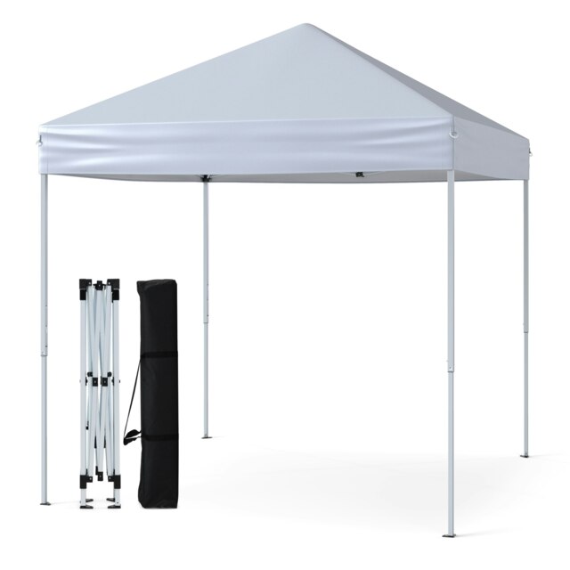 COSTWAY Outdoor Gazebo Pop-up Canopy Instant Adjustable White