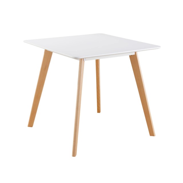 Trinity Table and 4 Penny Chairs Dining Set White Top Wooden Legs Brown Brown